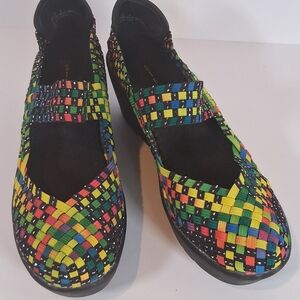 Steven By Steve Madden Multicolor Woven Mary Jane Flats - Black